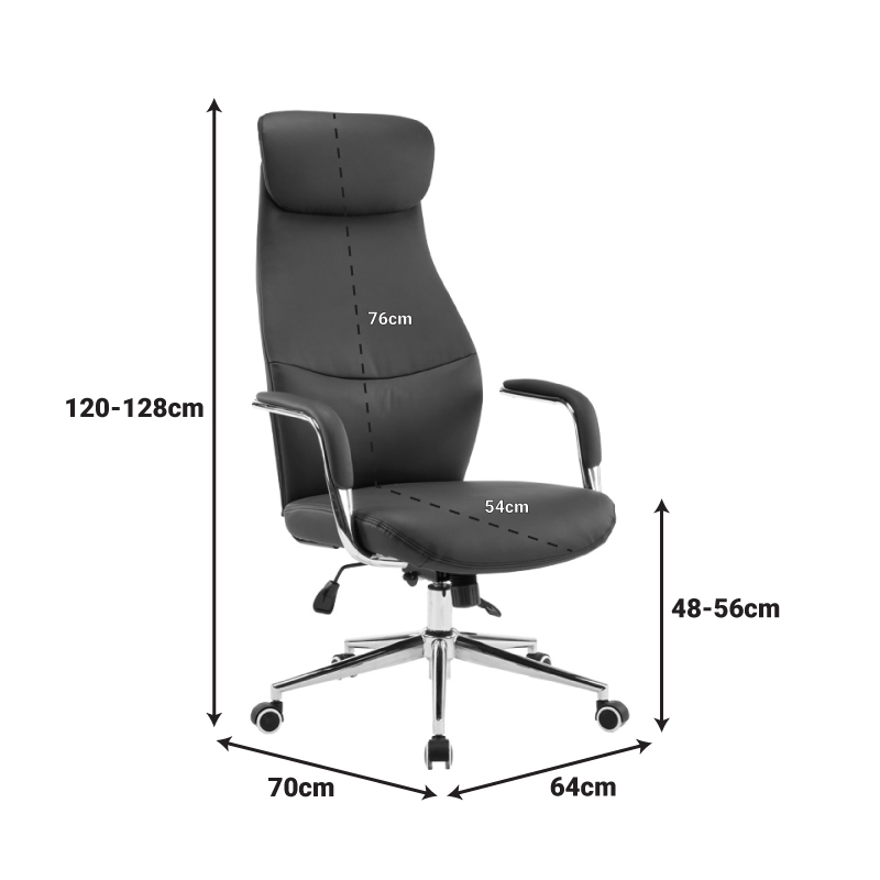 Καρέκλα γραφείου διευθυντή Ferka pakoworld pu σε πράσινη απόχρωση 64x71x120-128εκ