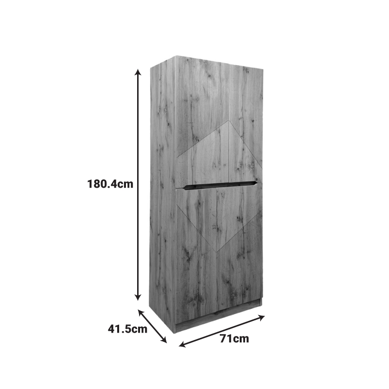 Παπουτσοθήκη-ντουλάπι Kebell pakoworld σε oak απόχρωση 71x41.5x180.4εκ
