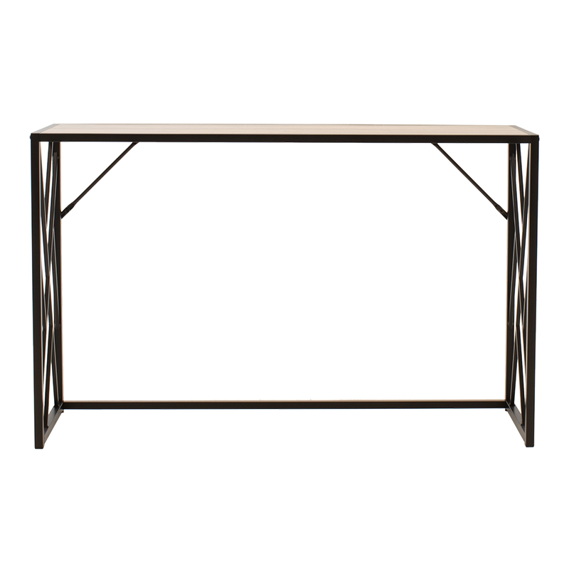 Κονσόλα Ivy pakoworld χρώμα καρυδί-μαύρο 120x35x75εκ