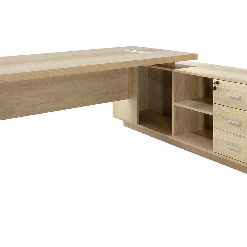 Γραφείο εργασίας αναστρέψιμο επαγγελματικό Amazon pakoworld σε φυσική απόχρωση 200x170x75εκ