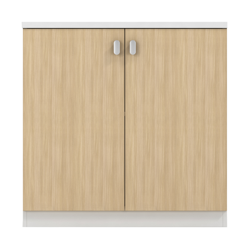 Ντουλάπι γραφείου επαγγελματικό χαμηλό Denith pakoworld ανθρακί-καρυδί 80x40x80εκ