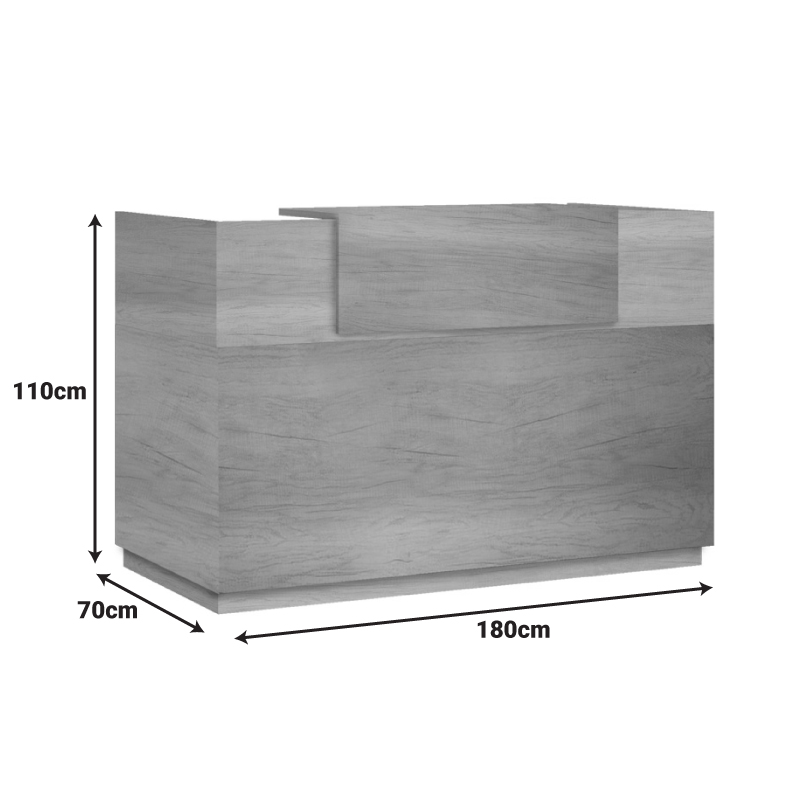 Γραφείο reception Lotus pakoworld σε χρώμα φυσικό 180x70x110εκ