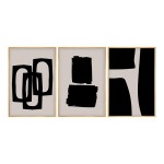 Πίνακας σε καμβά Blacky pakoworld τρίπτυχος με ψηφιακή εκτύπωση 50x2x35εκ