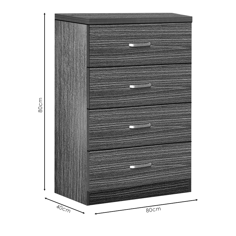 Συρταριέρα Killian pakoworld με 4 συρτάρια wenge 80x40x80εκ