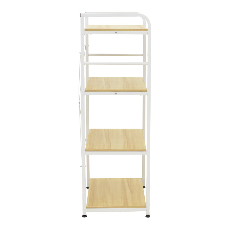 Ραφιέρα επιδαπέδια Depo pakoworld μέταλλο λευκό-mdf σε φυσική απόχρωση 60x40x120εκ