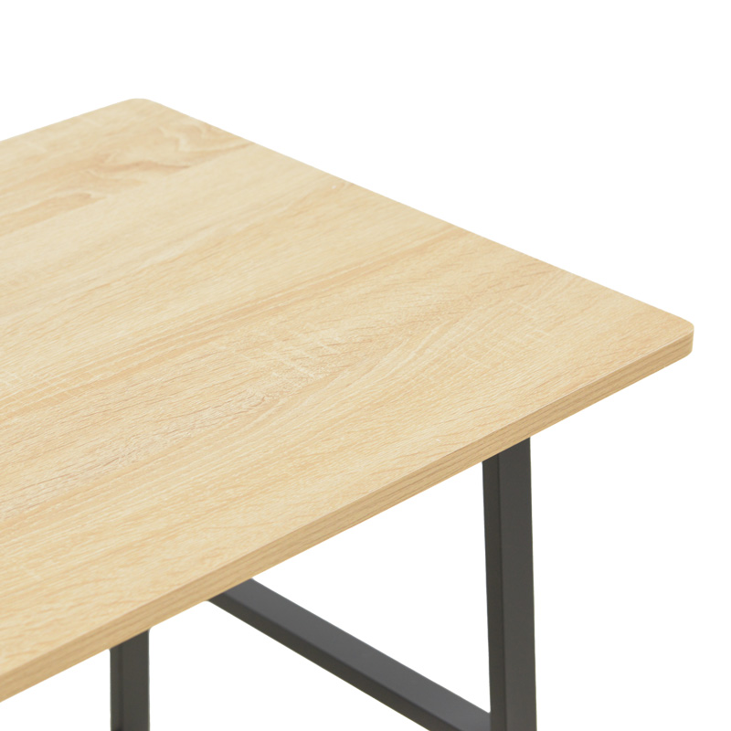 Γραφείο εργασίας Ferje pakoworld με ράφια mdf σε φυσική με μαύρη απόχρωση 100x48x75εκ