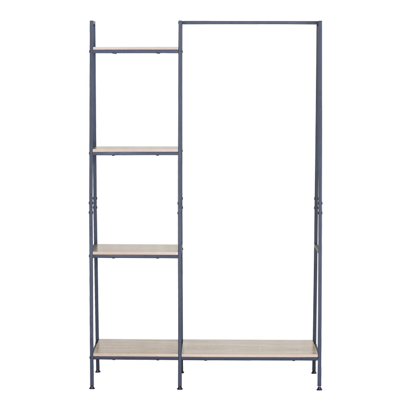 Έπιπλο εισόδου-ραφιέρα Herevy pakoworld σε oak απόχρωση με μαύρο μέταλλο 101x35x160εκ