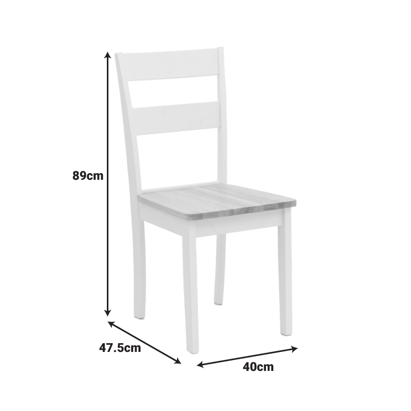 Καρέκλα York pakoworld σε λευκή-φυσική απόχρωση 39.5x47.5x89εκ