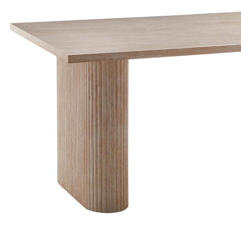 Τραπέζι Loozir pakoworld mdf σε όψη τραβερτίνας 180x90x75εκ