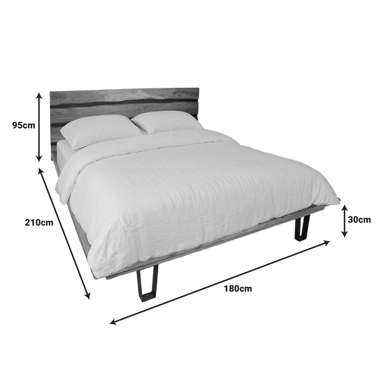 Κρεβάτι Imena  pakoworld μασίφ ξύλο ακακίας σε φυσική απόχρωση 160x200εκ