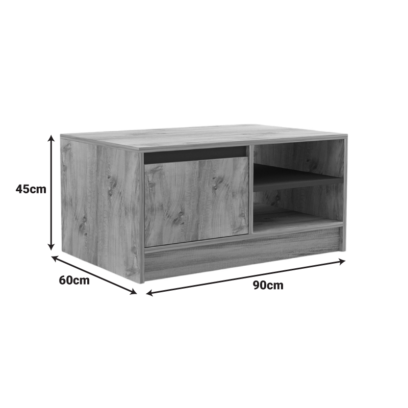 Τραπέζι σαλονιού Narli pakoworld σε oak απόχρωση 90x60x45εκ