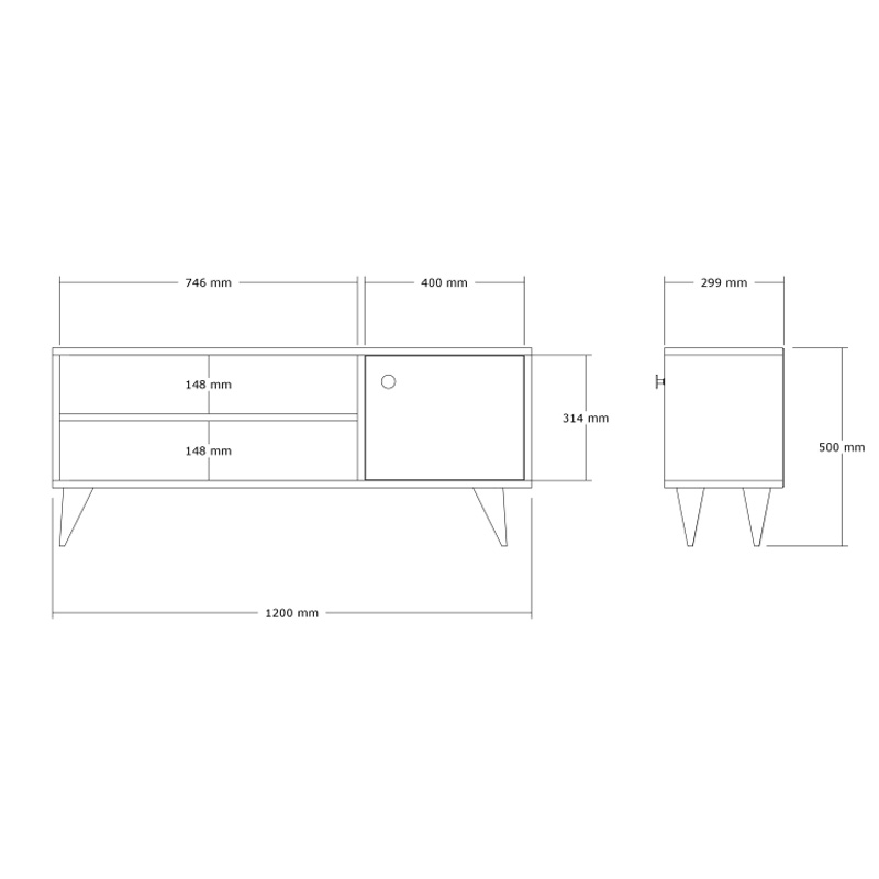 Έπιπλο τηλεόρασης Wison pakoworld σε sonoma απόχρωση 120x29x50εκ
