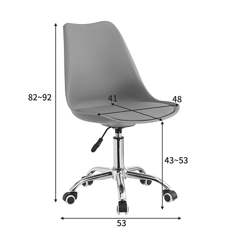 Καρέκλα γραφείου εργασίας Gaston II pakoworld pp-pu σε απόχρωση ανοιχτό μπλε 48x57x77-90εκ