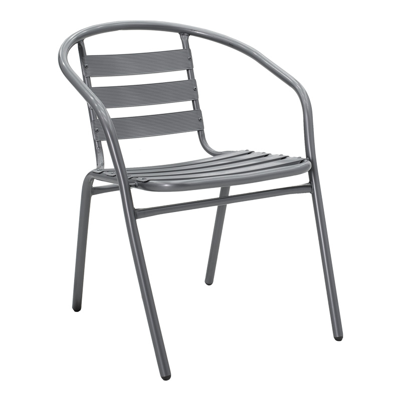 Tραπεζαρία Watson-Tade pakoworld σετ 3τεμ μέταλλο ανθρακί-γυαλί Φ60x70εκ