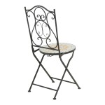 Τραπεζαρία Sellis pakoworld σετ 3τεμ μωσαικό-μέταλλο μαύρο