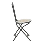 Τραπεζαρία Sellis pakoworld σετ 3τεμ μωσαικό-μέταλλο μαύρο