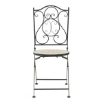 Τραπεζαρία Sellis pakoworld σετ 3τεμ μωσαικό-μέταλλο μαύρο