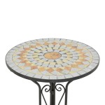 Τραπεζαρία Sellis pakoworld σετ 3τεμ μωσαικό-μέταλλο μαύρο