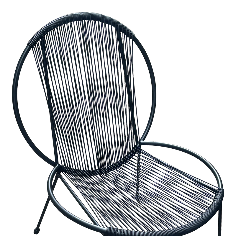 Καρέκλα κήπου Dapper pakoworld μαύρο μέταλλο-pe μαύρο 64.5x71x92.5εκ