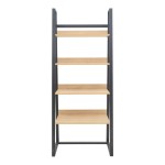 Βιβλιοθήκη Ryder pakoworld σε oak-μαύρη απόχρωση 75x36x185εκ