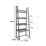 Βιβλιοθήκη Ryder pakoworld σε oak-μαύρη απόχρωση 75x36x185εκ