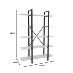 Βιβλιοθήκη Esthon pakoworld σε λευκή όψη μαρμάρου με χρυσό μέταλλο 120x28x180εκ