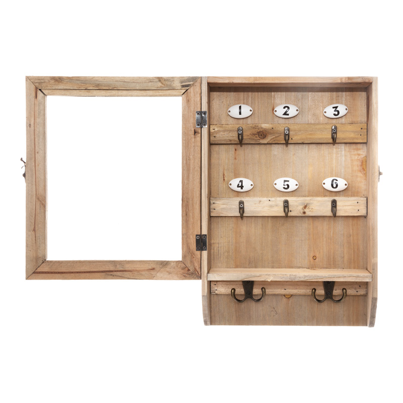 Κλειδοθήκη τοίχου Keledy pakoworld ξύλο ελάτου σε φυσική απόχρωση 26.4x8x38εκ