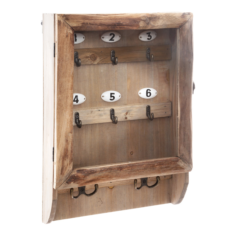 Κλειδοθήκη τοίχου Keledy pakoworld ξύλο ελάτου σε φυσική απόχρωση 26.4x8x38εκ