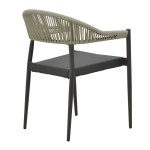 Τραπεζαρία Kliton- Elation σετ 5τεμ pakoworld  αλουμίνιο σε ανθρακί απόχρωση 80x80x74εκ