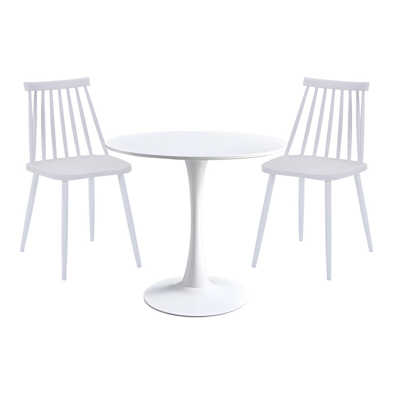 Τραπεζαρία Elijah-Aurora I pakoworld σετ 3τεμ pp σε λευκή απόχρωση Φ60x74εκ