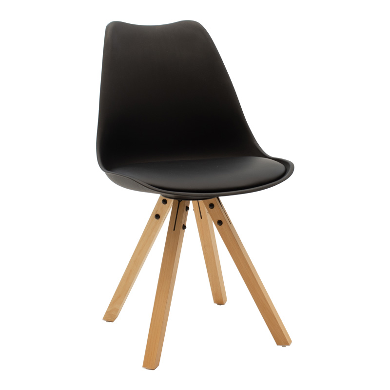 Τραπεζαρία Manka-Caron pakoworld σετ 5τεμ σε sonoma-μαύρη απόχρωση 110x80x77εκ