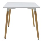 Τραπεζαρία Natali-Gaston pakoworld σετ 3τεμ σε λευκή απόχρωση 80x80x76εκ