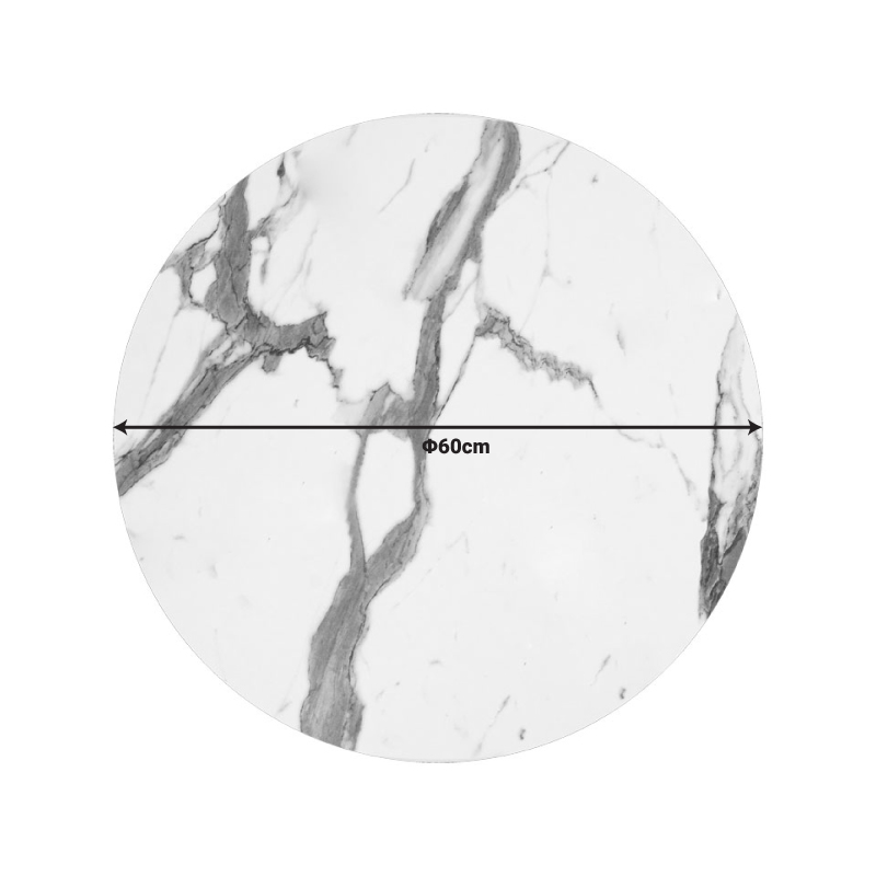 Επιφάνεια τραπεζιού Melody pakoworld HPL λευκό μαρμάρου 60x60εκ πάχους 12mm