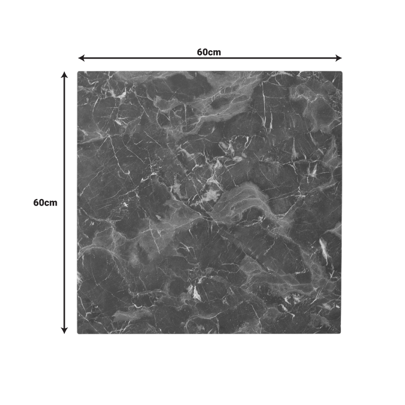 Επιφάνεια τραπεζιού Vergia pakoworld HPL σε ανθρακί όψης μαρμάρου 60x60εκ πάχους 12mm