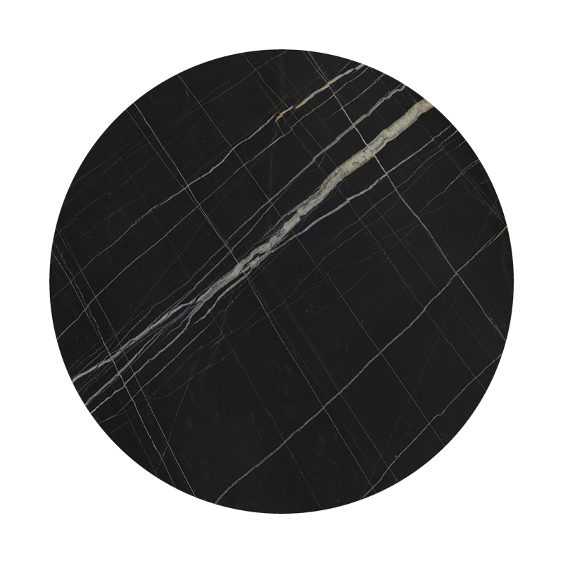 Επιφάνεια τραπεζιού Relian pakoworld HPL μαύρο όψη μαρμάρου Φ69εκ πάχους 12mm