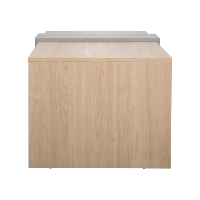 Τραπέζι σαλονιού Cozeto pakoworld σε φυσική με γκρι cement απόχρωση 100x53x41.5εκ