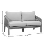 Σαλόνι κήπου Malibu pakoworld φυσικό ξύλο ακακία-ύφασμα μπεζ