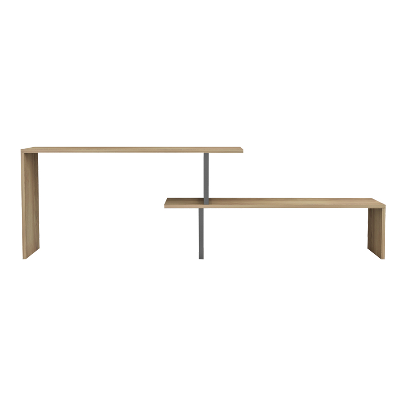 Έπιπλο τηλεόρασης Lilant pakoworld μελαμίνης sonoma-μαύρο μέταλλο 110-160x30x45εκ