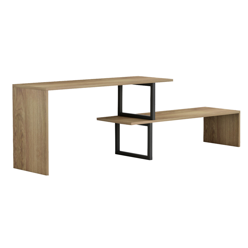 Έπιπλο τηλεόρασης Lilant pakoworld μελαμίνης sonoma-μαύρο μέταλλο 110-160x30x45εκ