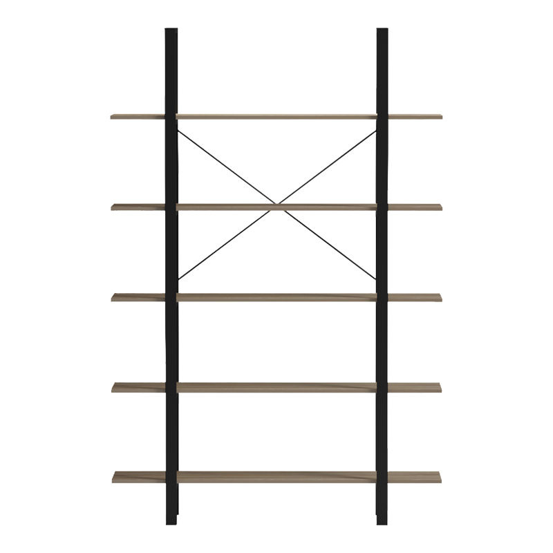 Βιβλιοθήκη-Ραφιέρα Loftie pakoworld sonoma-μαύρο μέταλλο 126x28x165εκ