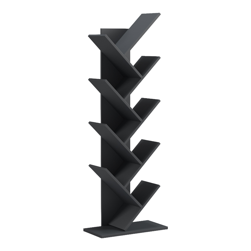 Βιβλιοθήκη Fyllo pakoworld ανθρακί 50x25x141.5εκ