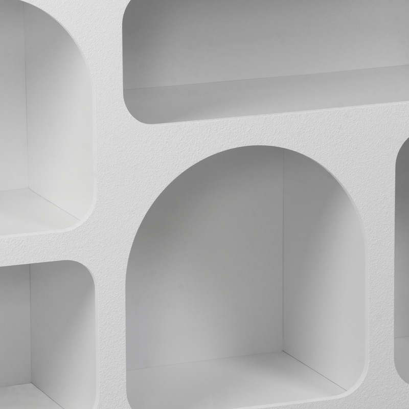 Μπουφές Emersi pakoworld με ράφια mdf σε λευκή απόχρωση 164x34x76εκ