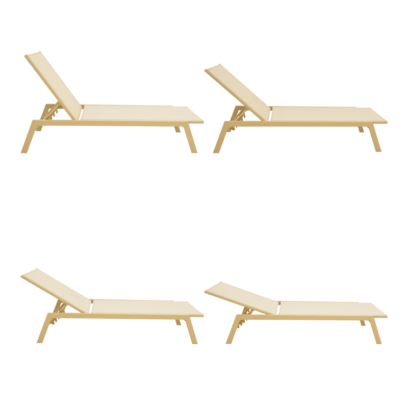 Ξαπλώστρα Boka pakoworld αλουμίνιο cappuccino- textilene σε σαμπανί 60x192x31εκ