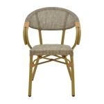 Πολυθρόνα Isaia pakoworld φυσικό αλουμίνιο-textilene γκρι 57x57x83εκ