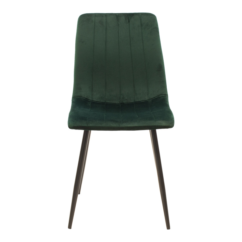 Καρέκλα Noor pakoworld κυπαρισσί βελούδο με πόδι μετάλλου σε μαύρη απόχρωση 44x53x86εκ