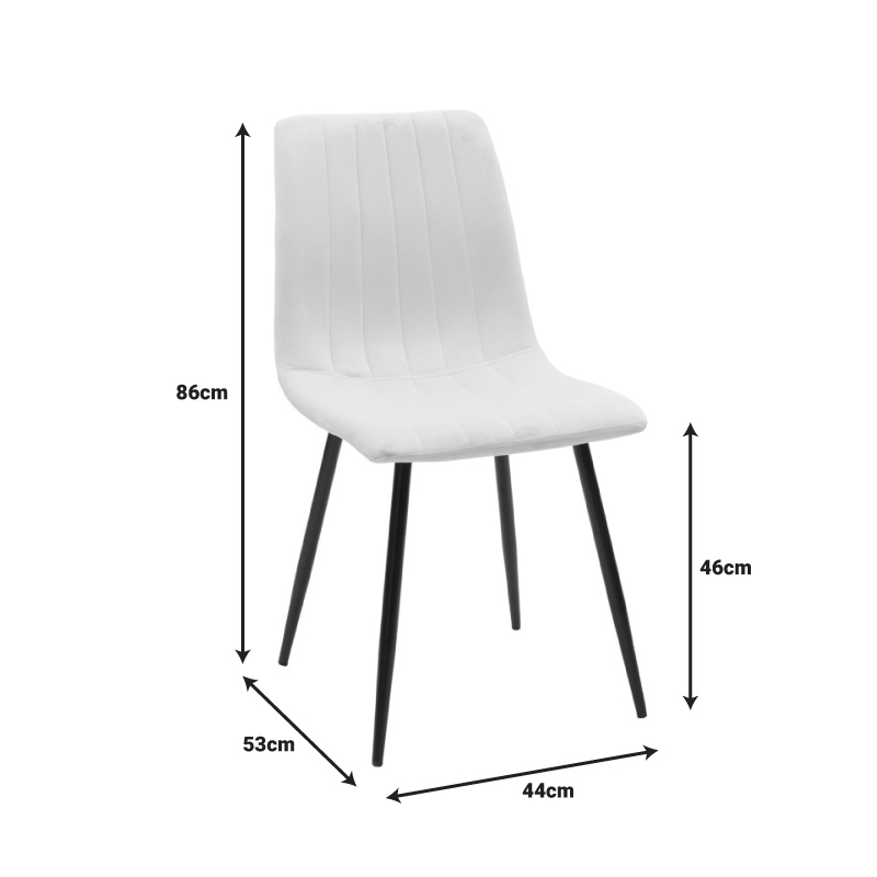 Καρέκλα Noor pakoworld κίτρινο βελούδο με πόδι μετάλλου σε μαύρη απόχρωση 44x53x86εκ