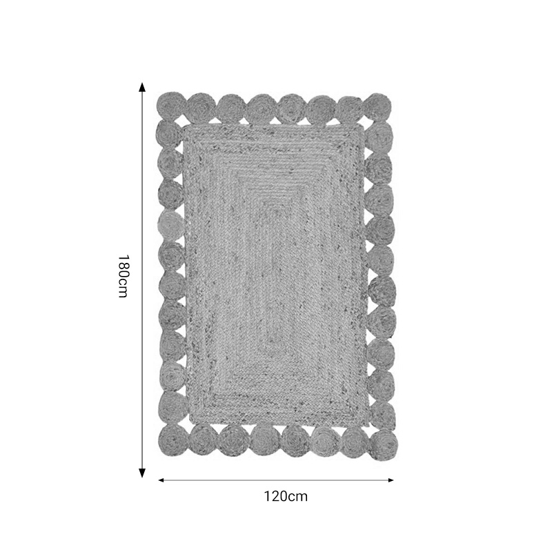 Χαλί Doze Inart μπεζ 100% γιούτα 120x80x1εκ