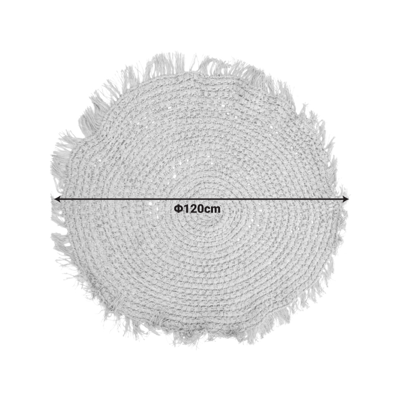 Χαλί Mibre Inart γιούτα σε φυσική απόχρωση Φ120x1εκ