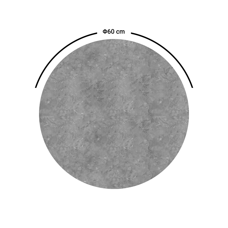 Επιφάνεια τραπεζιού Fenzo pakoworld τ.Werzalit γκρι μαρμάρου Φ60εκ