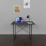 Γραφείο εργασίας Ustando pakoworld ανθρακί μελαμίνης-μαύρο μέταλλο 90x60x72εκ